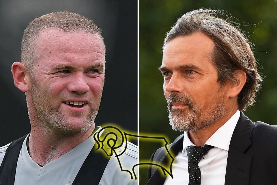  Rooney is now at Derby under manager Phillip Cocu