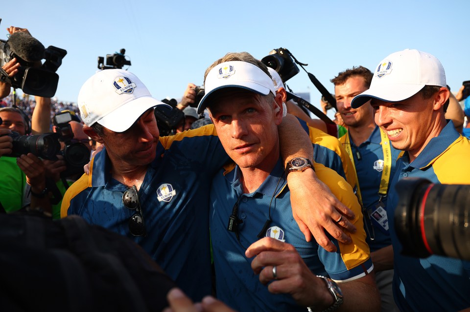 Luke Donald (right) had some surprises in store for his Europe players