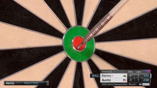 The Welshman found the bullseye to complete a 170 checkout