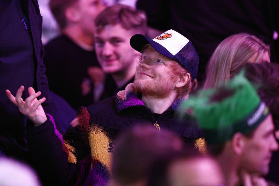 Sheeran was bantered by the fans inside Ally Pally