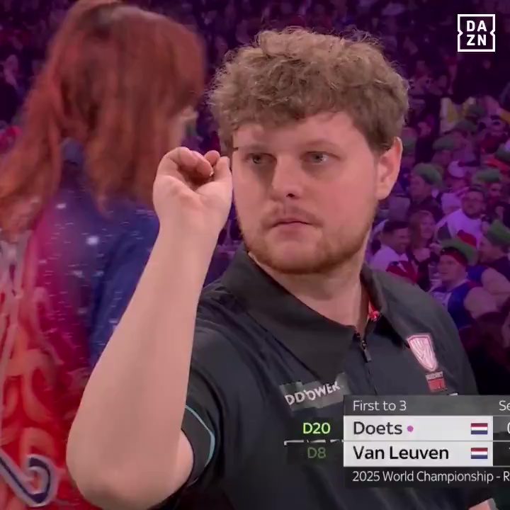 Doets needed 33 darts to checkout in what was an incredible leg with Van Leuven at Ally Pally